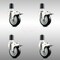 Service Caster 4 Inch 316SS Black Poly Swivel 1-7/8 Inch Expanding Stem Caster Set Lock Brake SCC-SS316TTLEX20S414-PPUB-BLK-178-4 - alternate 1